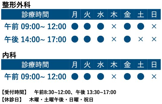 診療時間 井出整形外科内科クリニック